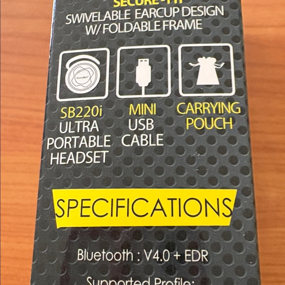 NIB SB220i Wireless Bluetooth Headphones - Black - Picture 7 of 11
